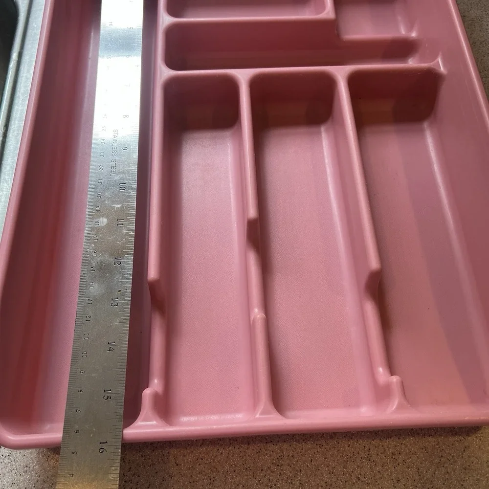 Vintage Rubbermaid Pink Utensil Organizer Holder Drawer 80s 90s 11